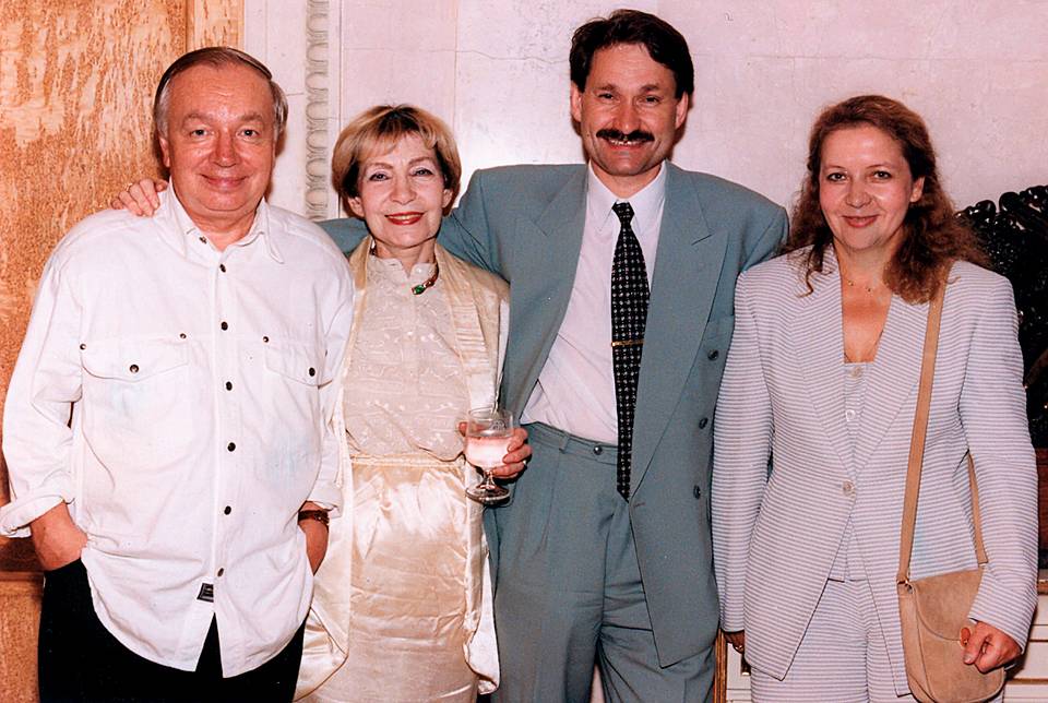 With Andrei Voznesensky, Zoya Boguslavskaya and Marina Ostapchuk, 1990s Personal archive of Leonid Boguslavsky