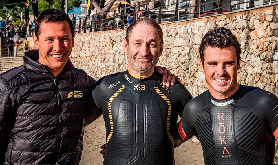 With world triathlon champions Chris McCormack and Javier Gomez Personal archive of Leonid Boguslavsky