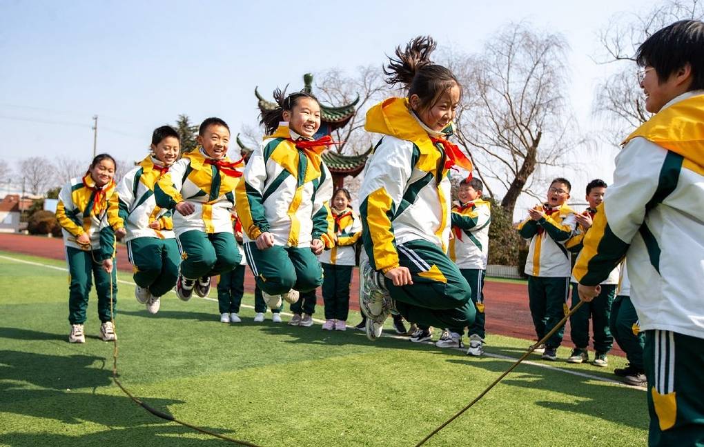 Students at the Nanmo township central primary school in Hai'an, East China's Jiangsu province, Feb 21, 2022 China Daily Press office