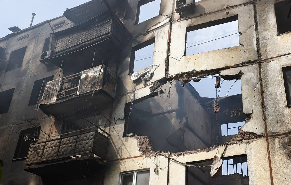 Russia. Belgorod region. Shebekino. Apartment building on Zheleznodorozhnaya Street destroyed by shelling from the Armed Forces of Ukraine Alexander Ryumin/TASS